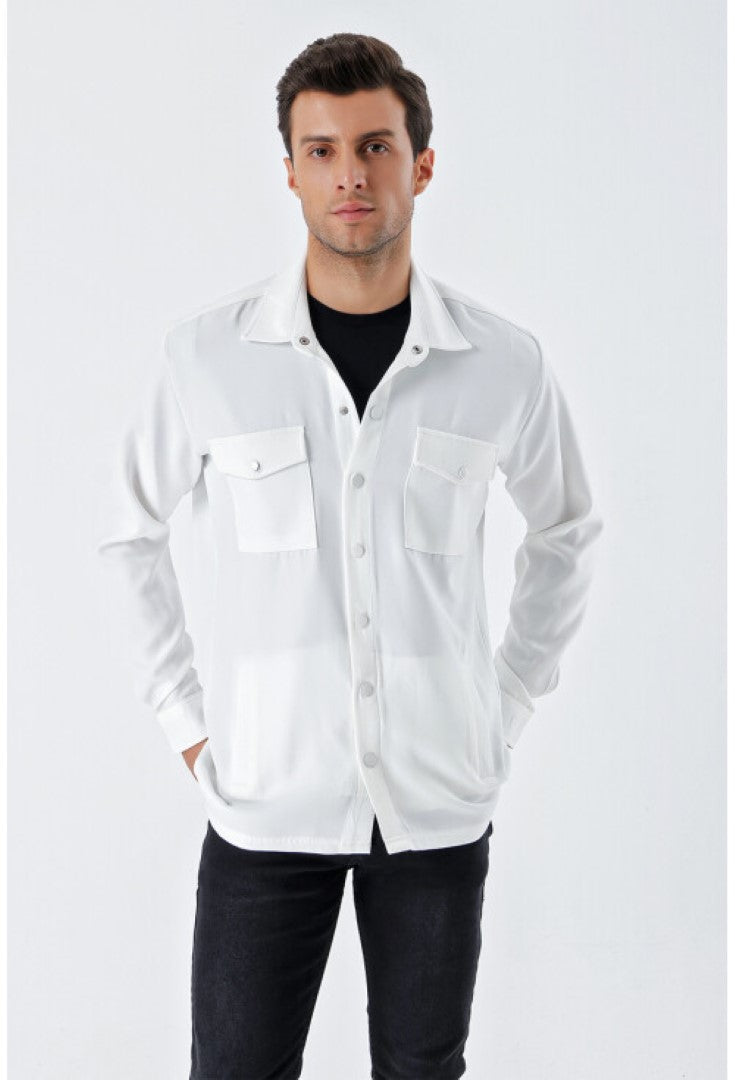 Chemise Oversize Homme - Blanc