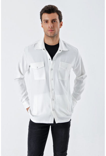 Chemise Oversize Homme - Blanc