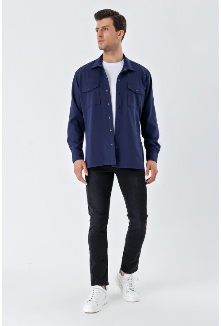 Chemise Oversize Homme - Bleu
