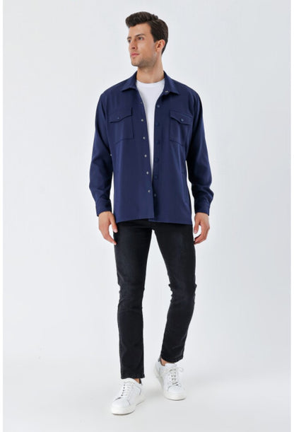Chemise Oversize Homme - Bleu