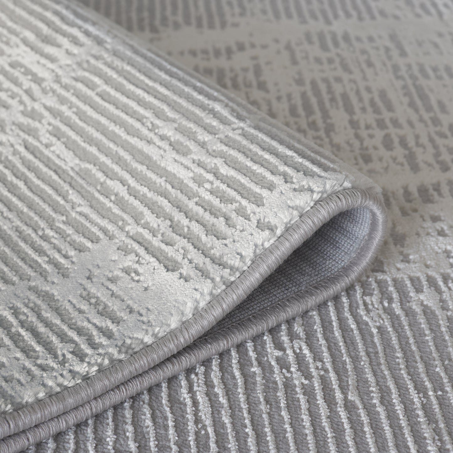 Tapis moderne gris clair et écru texturé – ELIZA 7110