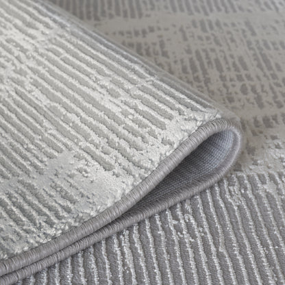 Tapis moderne gris clair et écru texturé – ELIZA 7110