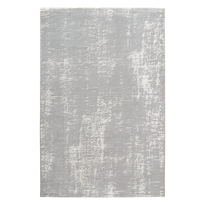 Tapis moderne gris clair et écru texturé – ELIZA 7110