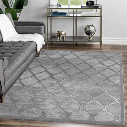Tapis LARA 700 Gris – Motif géométrique