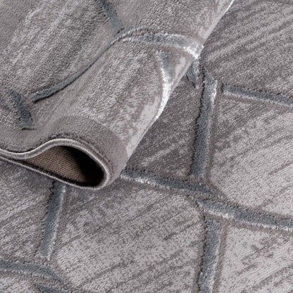 Tapis LARA 700 Gris – Motif géométrique