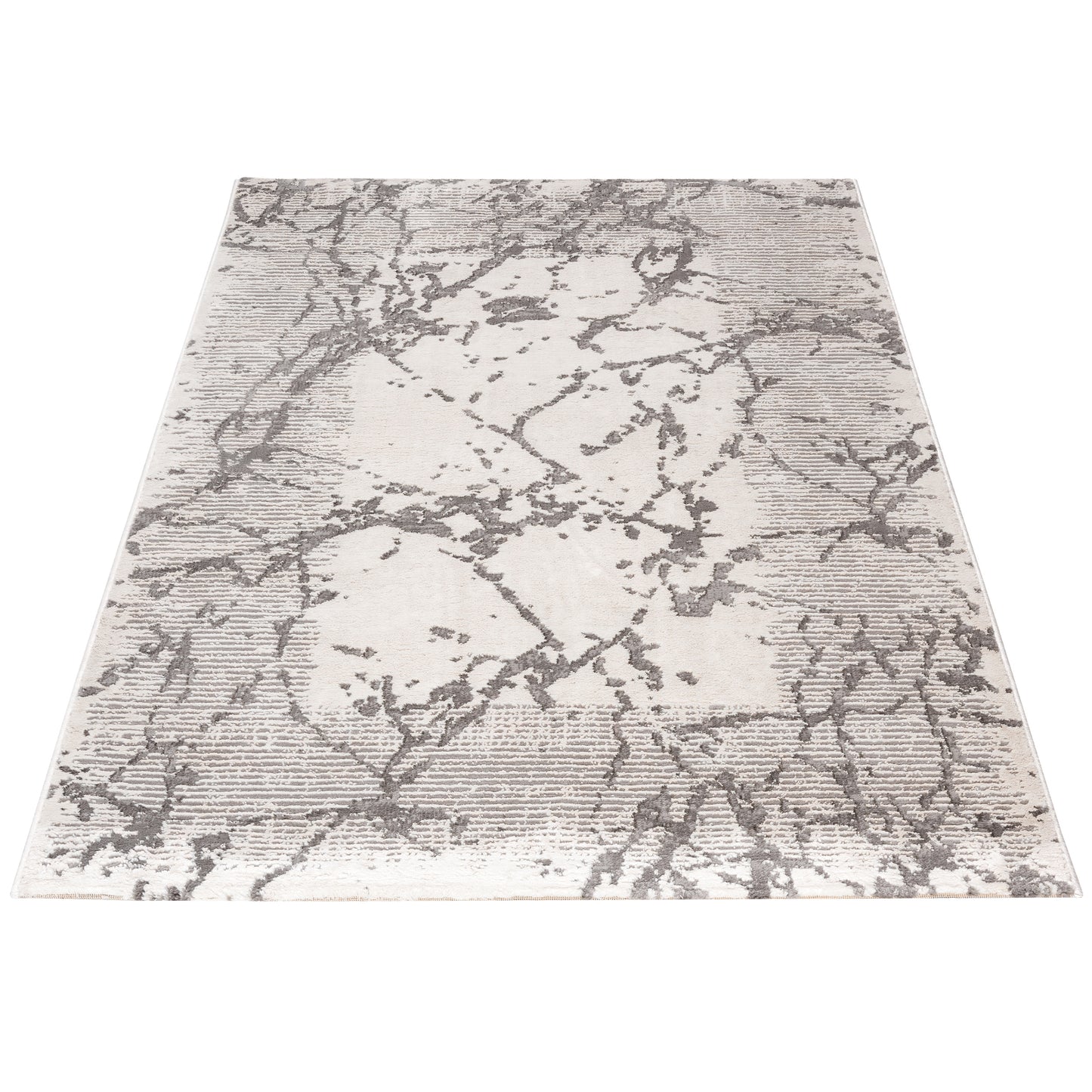 Tapis moderne LEXA 1000 Écru/Gris effet marbré