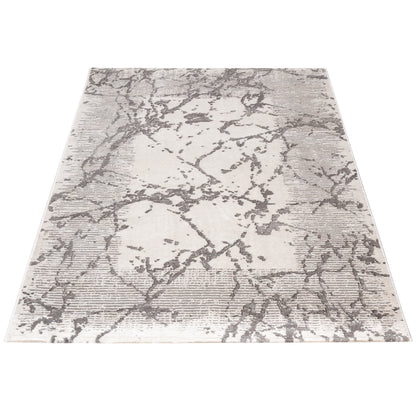 Tapis moderne LEXA 1000 Écru/Gris effet marbré