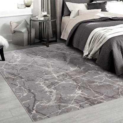 Tapis moderne LEXA 3000 Gris effet marbré