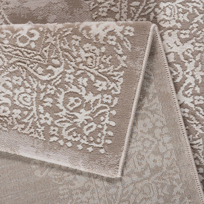 Tapis oriental LEXA 4000 Beige/Crème à médaillon