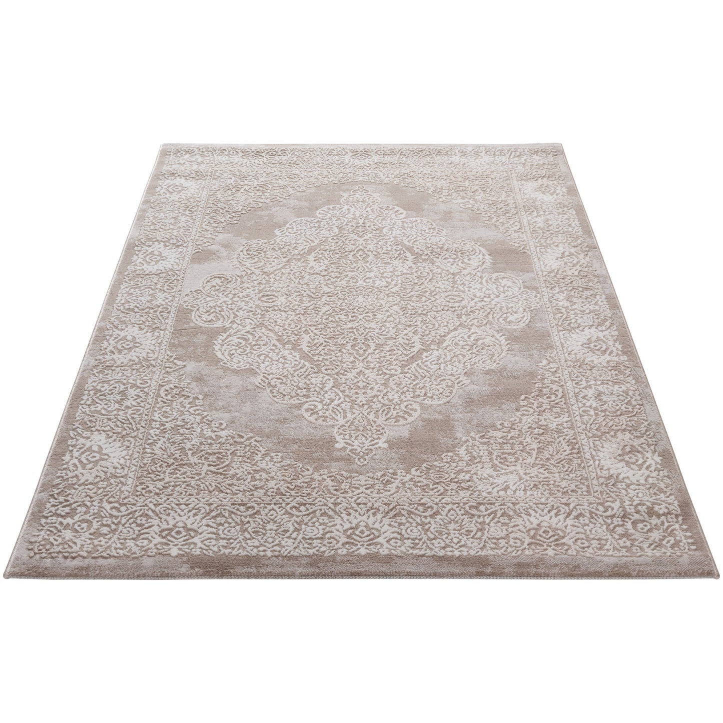Tapis oriental LEXA 4000 Beige/Crème à médaillon