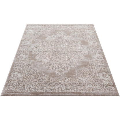 Tapis oriental LEXA 4000 Beige/Crème à médaillon