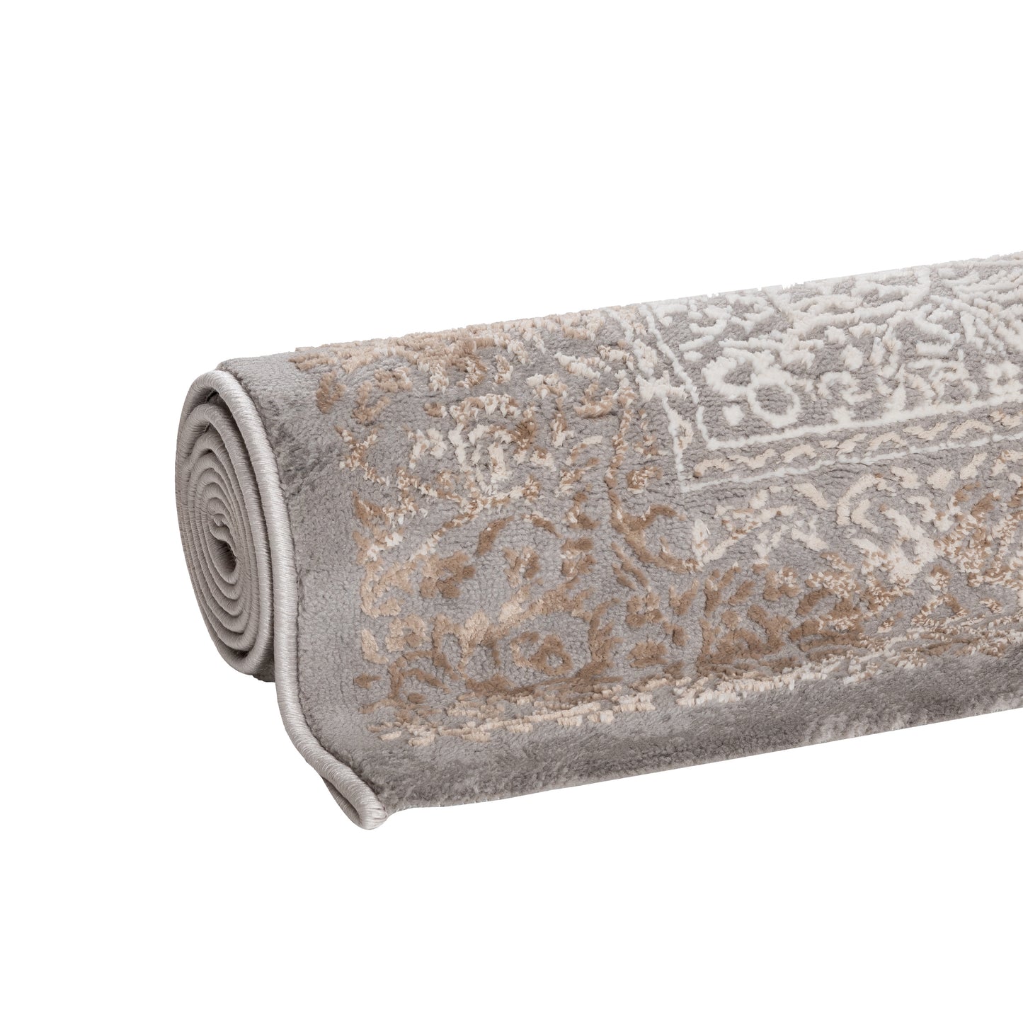 Tapis oriental LEXA 4000 Gris/Beige à médaillon