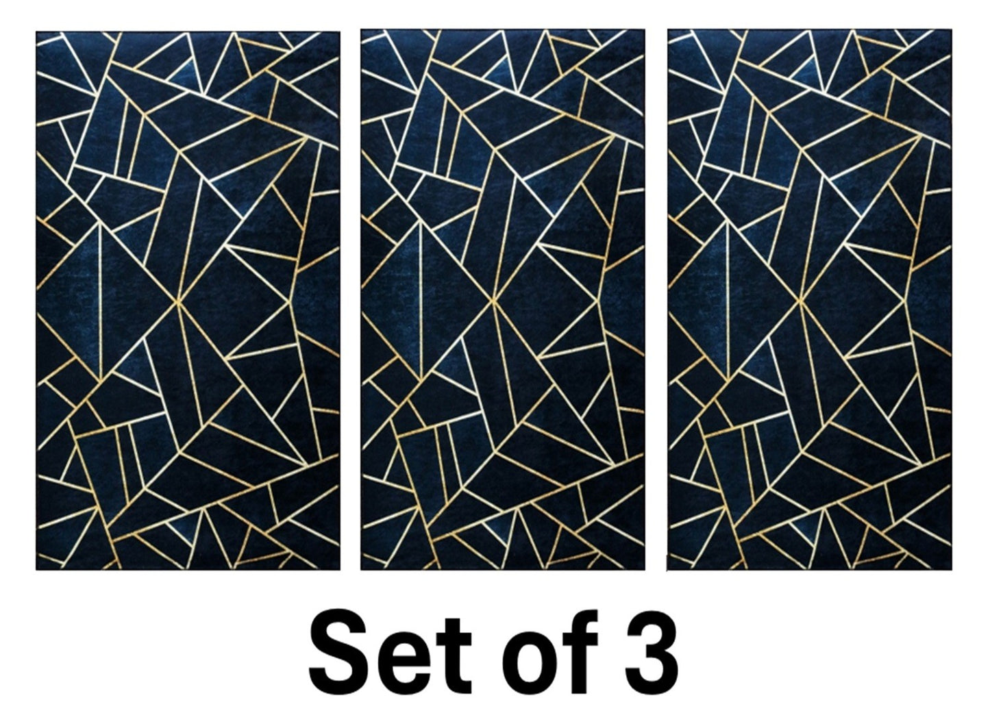 Lot de Carpettes Grafic Noir/Doré 50x80cm
