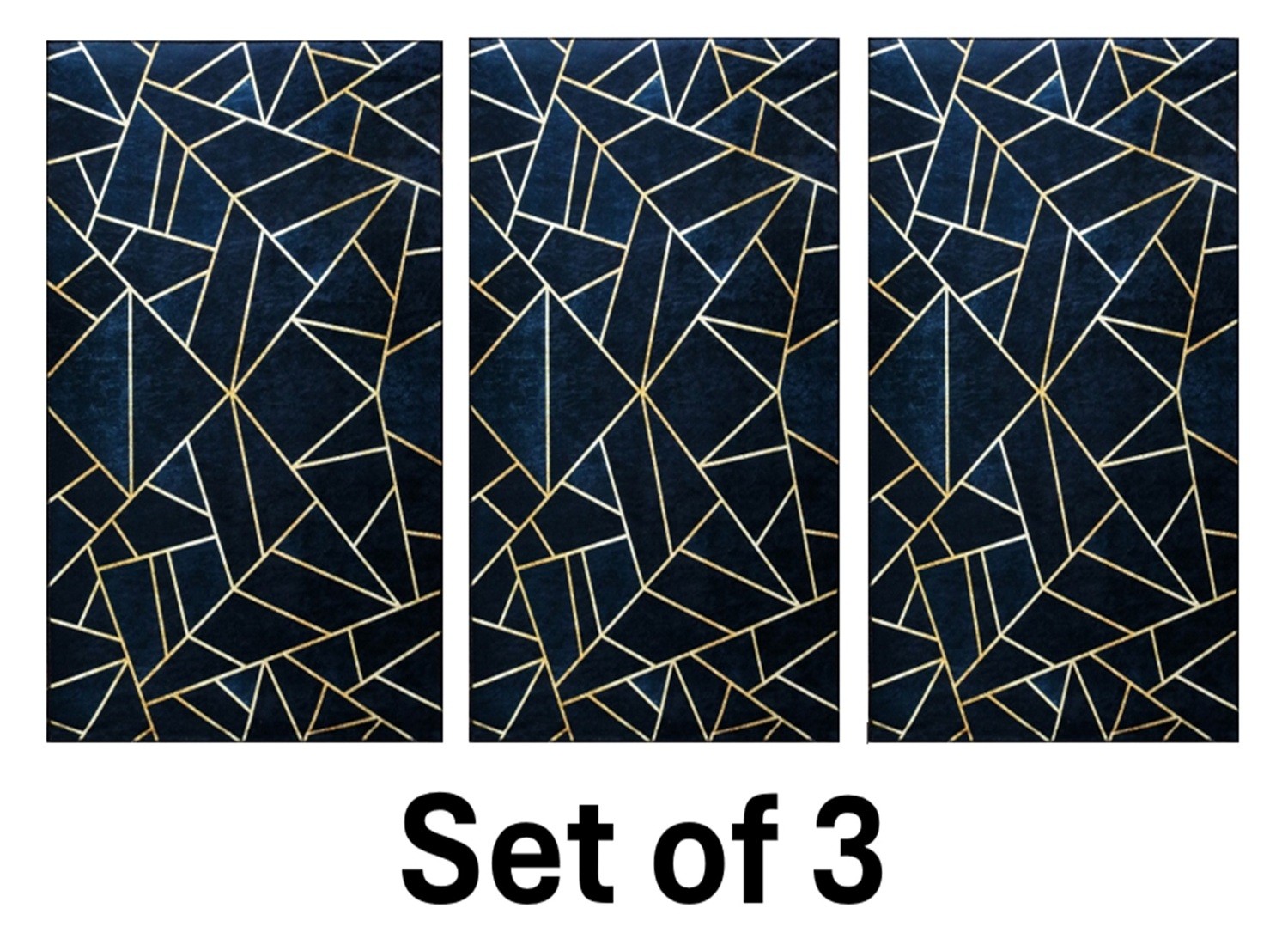 Lot de Carpettes Grafic Noir/Doré 50x80cm