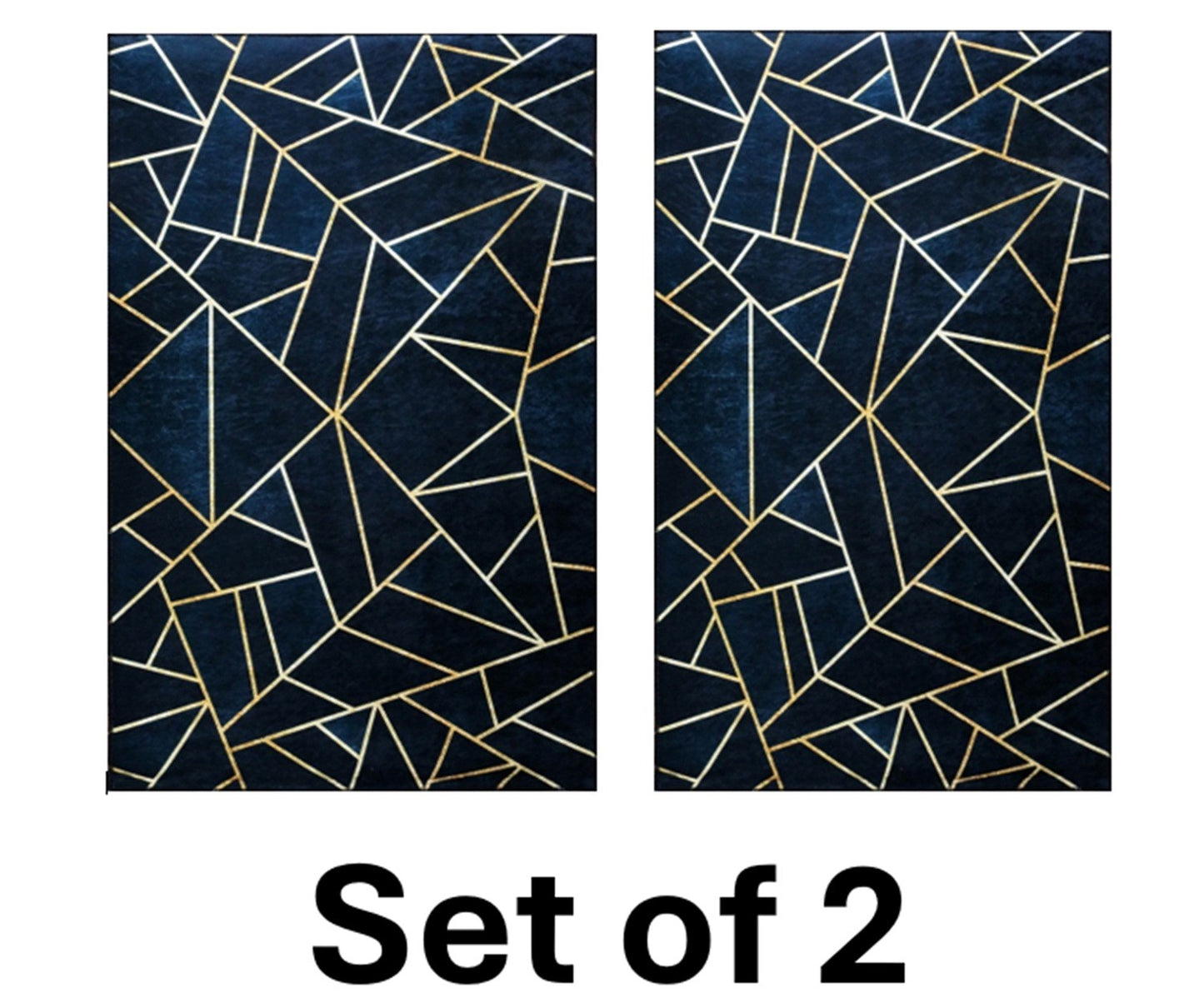 Lot de Carpettes Grafic Noir/Doré 50x80cm
