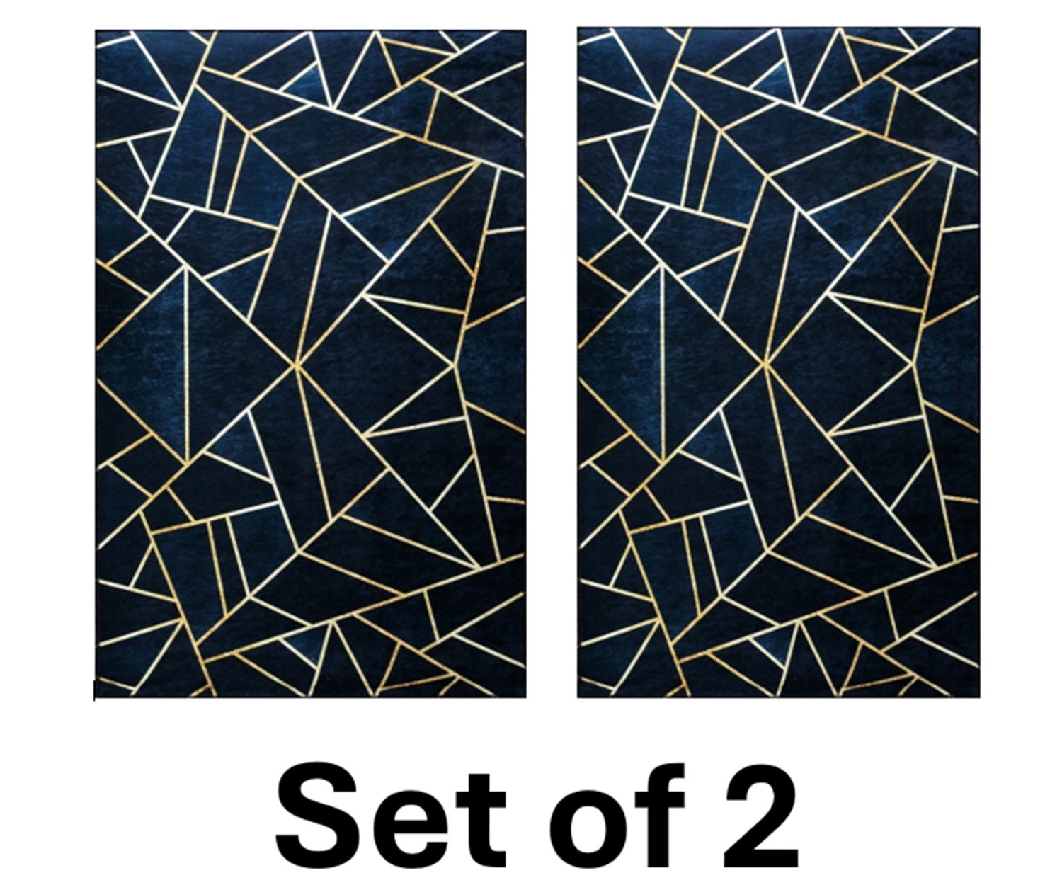 Lot de Carpettes Grafic Noir/Doré 50x80cm