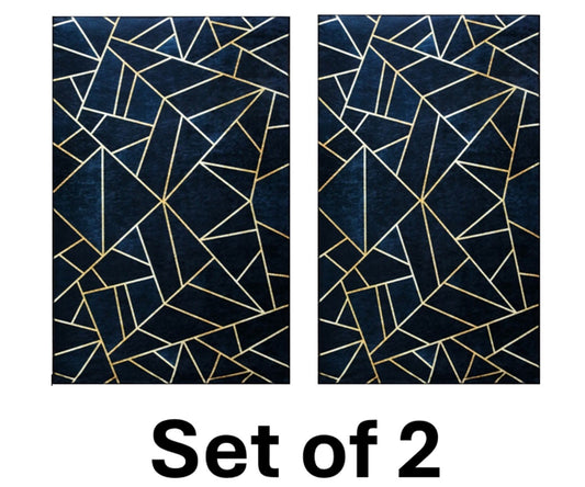 Lot de Carpettes Grafic Noir/Doré 50x80cm