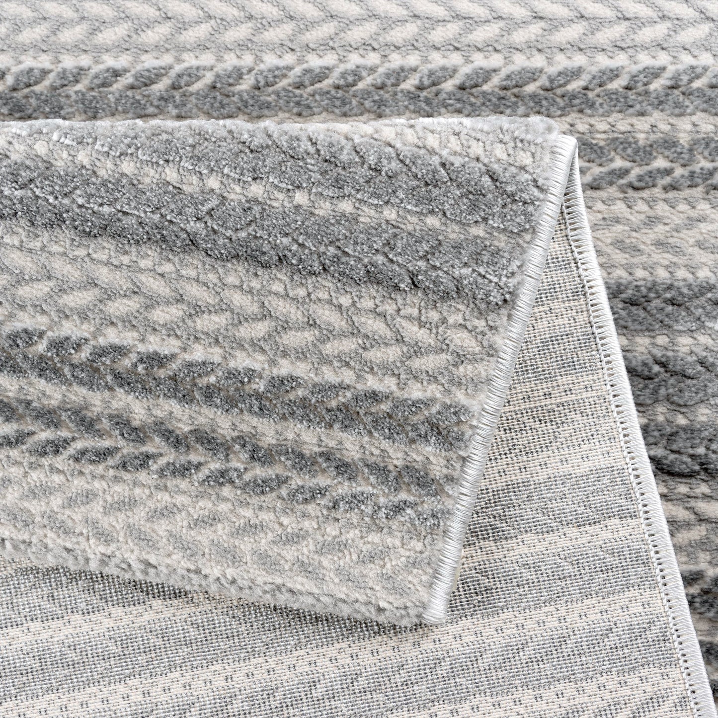 Tapis moderne LUXURY 6400 Gris à rayures