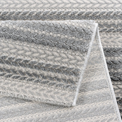 Tapis moderne LUXURY 6400 Gris à rayures