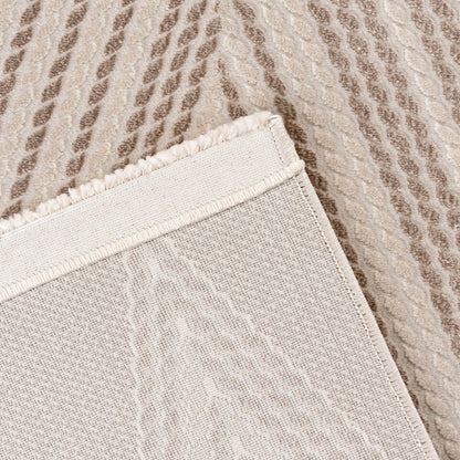 Tapis LUXURY 6500 Beige – Motif chevrons géométriques