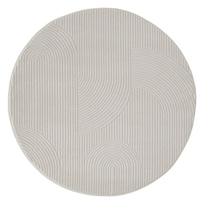 Tapis rond moderne MODA 1100 Crème – Motif abstrait