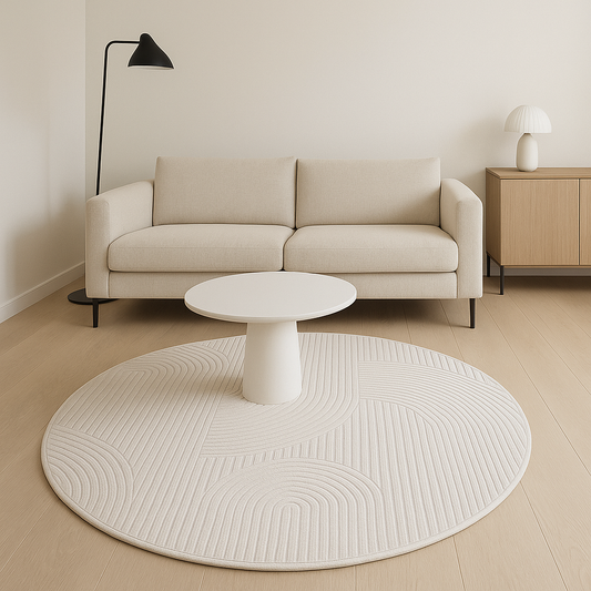 Tapis rond moderne MODA 1100 Crème – Motif abstrait