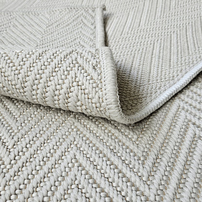 Tapis Naturel Effet Tressé - Crème