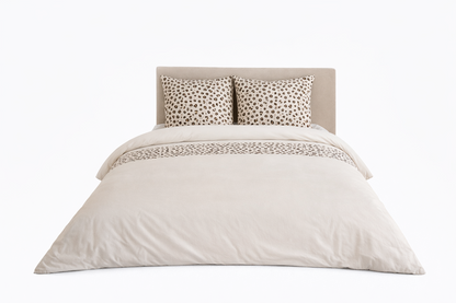 Parure de Lit en Coton Réversible - Imprimé Léopard Beige