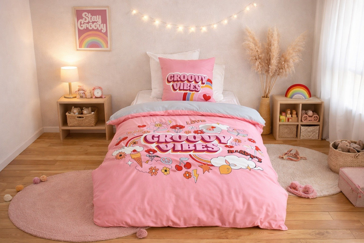 Parure de lit Enfant Groovy Vibes, 140x200 cm