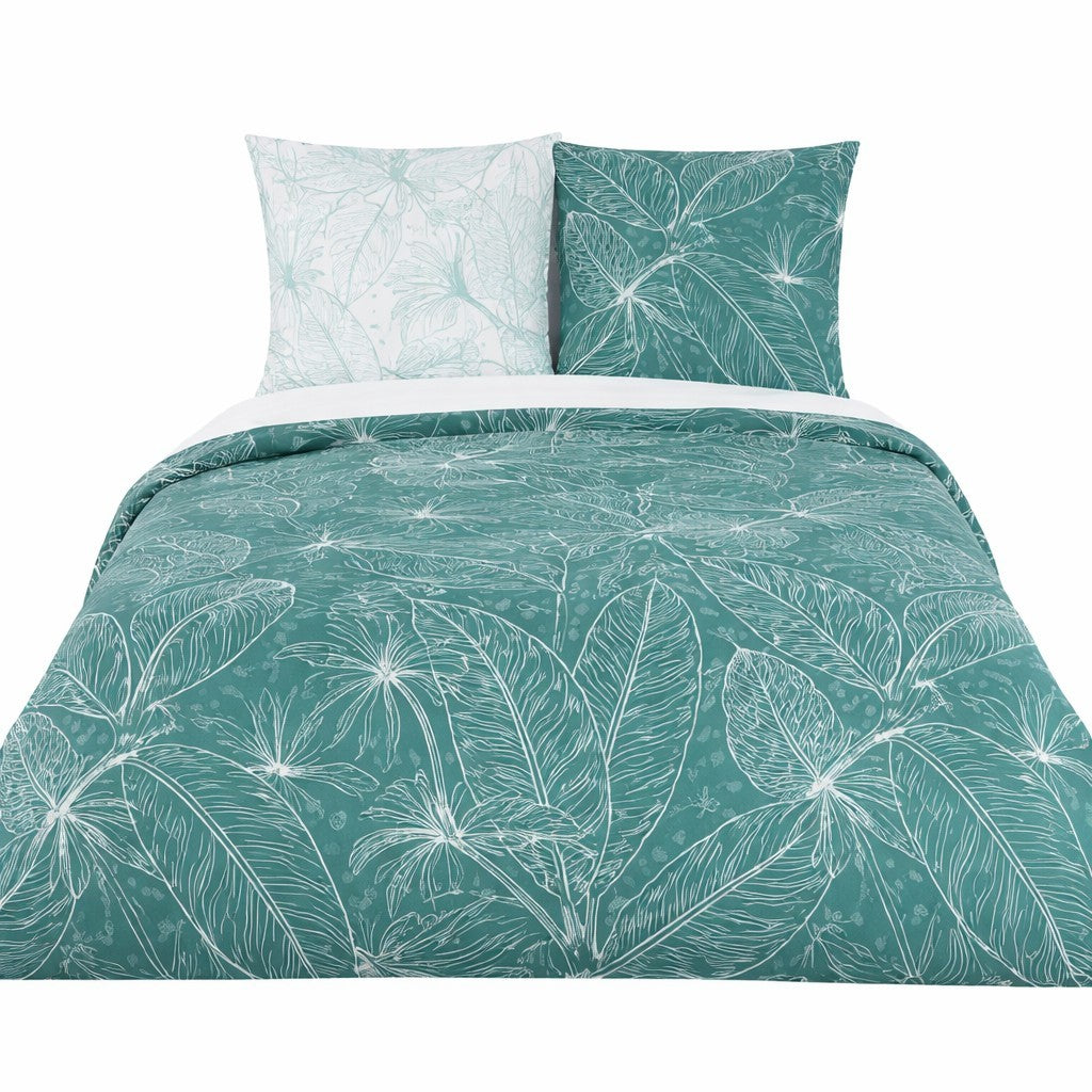 Parure de lit FEUILLAGE Graphique - 100% coton 57 fils/cm²