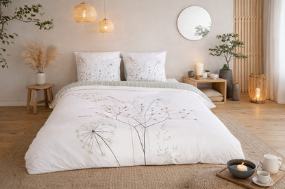 Parure de lit FLEUR ZEN - 100% coton 57 fils/cm²