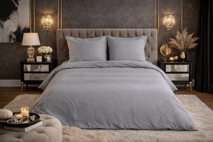 Parure de Lit Microfibre Frappée - Gris