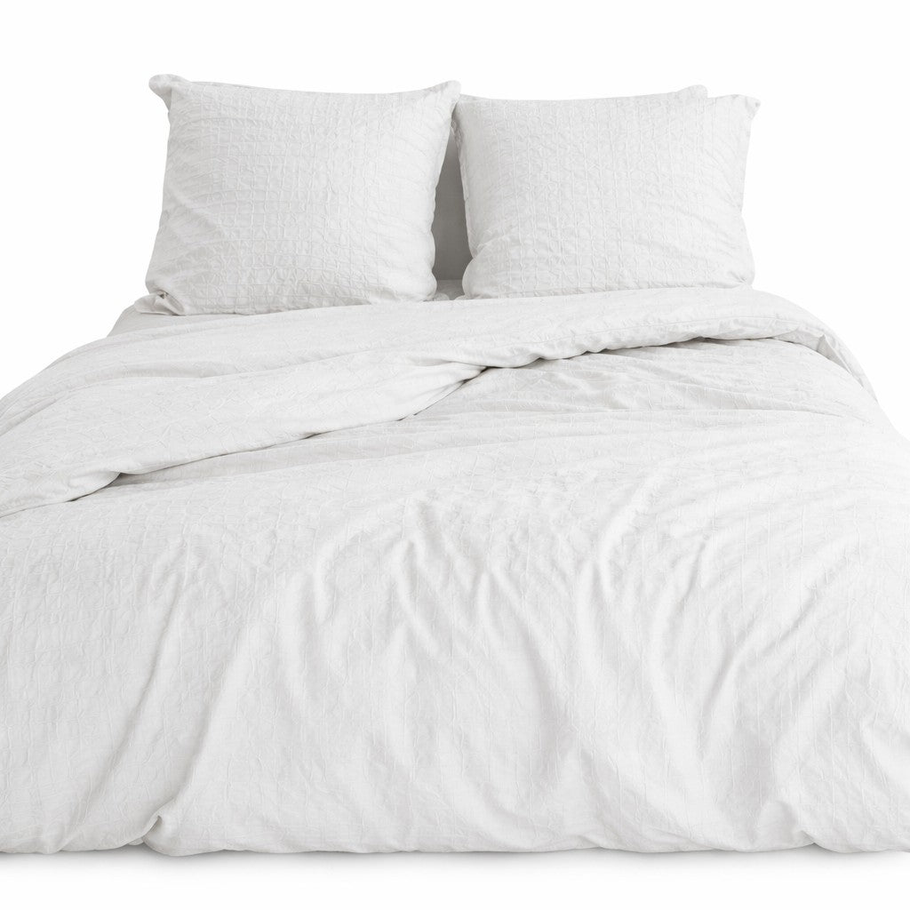 Parure de Lit Microfibre Gaufrée & Lavée Bicolore