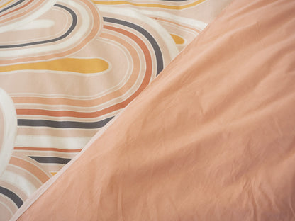 Parure de lit motifs ARCS rétro - 100% coton 57 fils/cm²