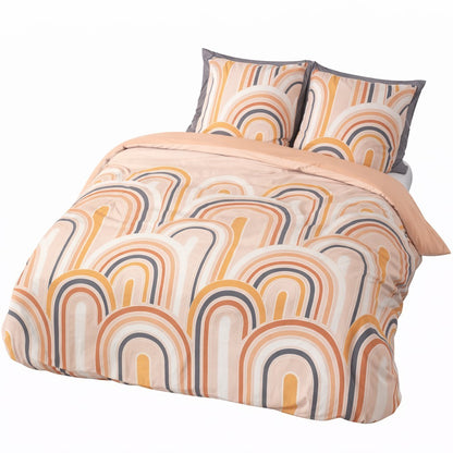Parure de lit motifs ARCS rétro - 100% coton 57 fils/cm²