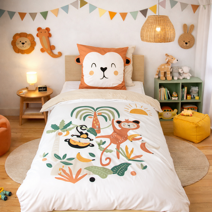 Parure de lit Microfibre Enfant, Blanc, 140x200cm