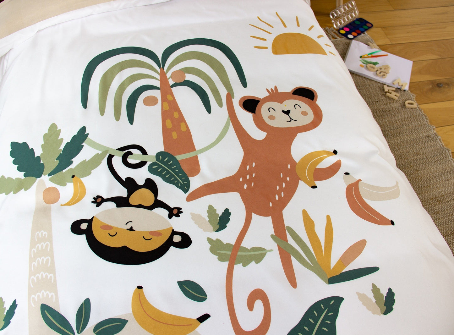 Parure de lit Microfibre Enfant, Blanc, 140x200cm