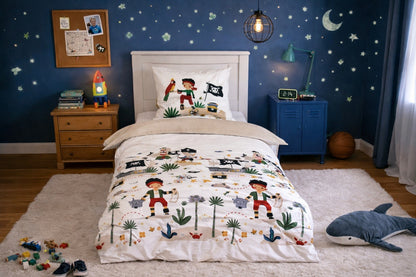 Parure de lit Réversible motifs Pirate 140x200cm