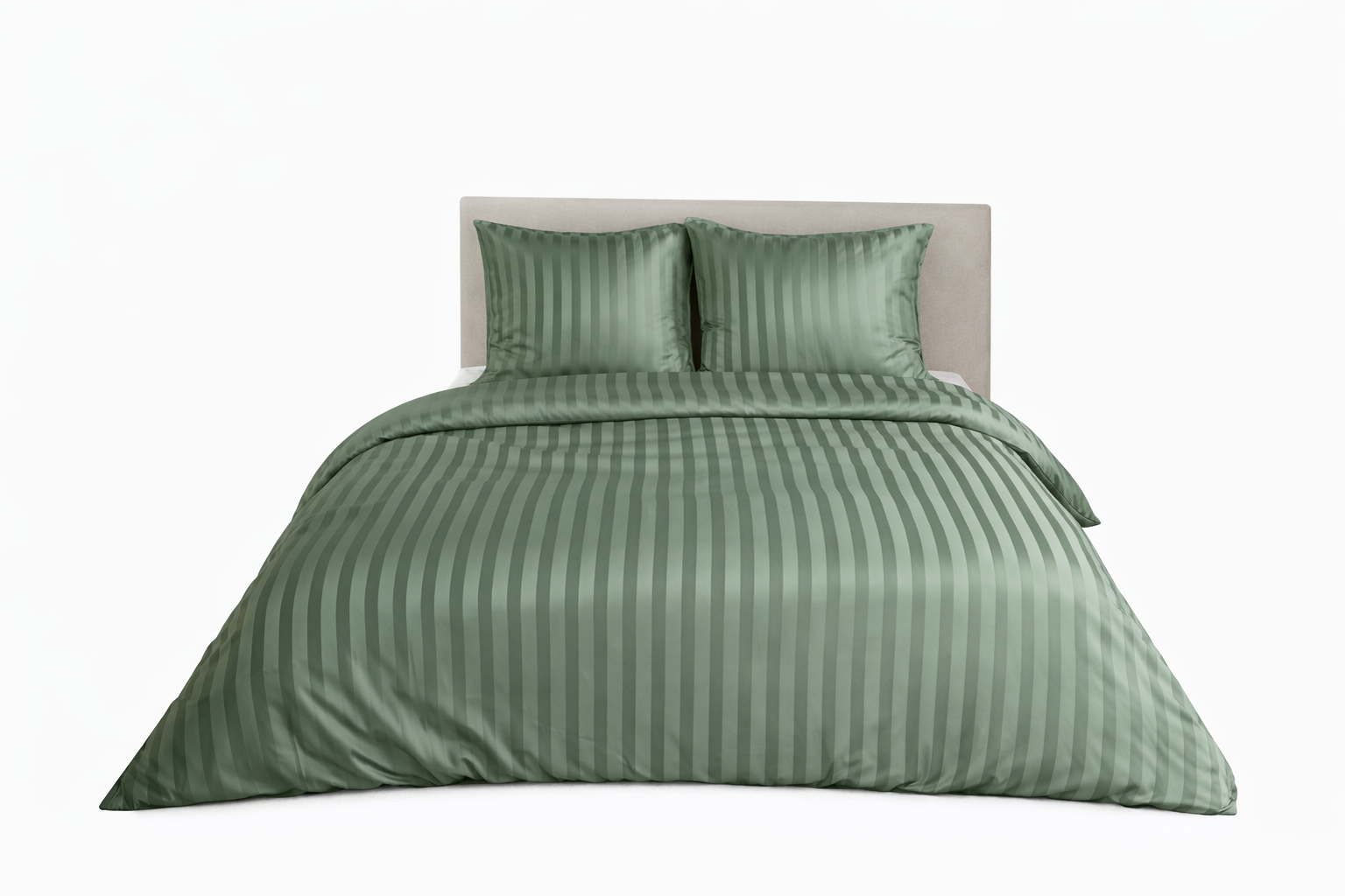 Parure de Lit Satin en Microfibre - Rayures Tissées
