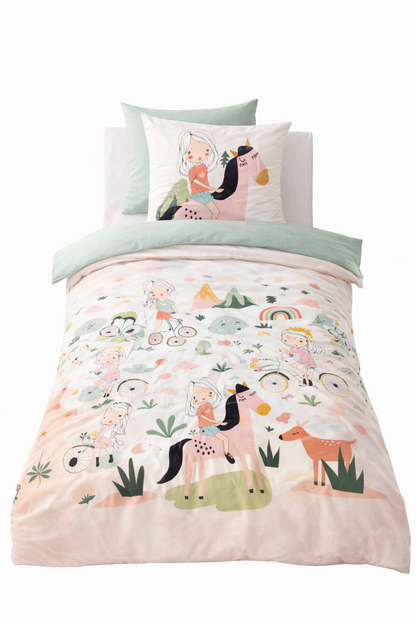 Parure de lit TESS RANDO, Rose, Coton, 140x200cm