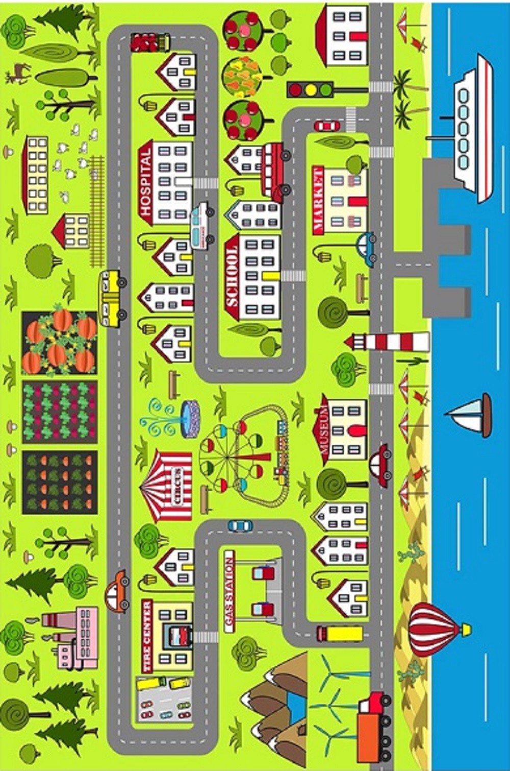 Tapis Enfant Circuit de Voiture