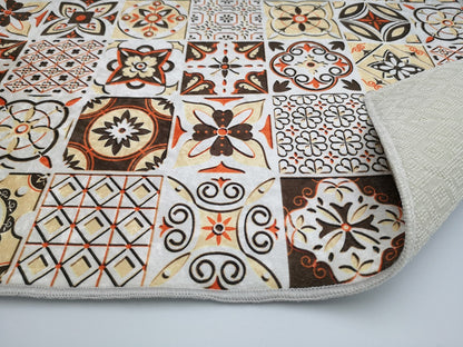 Tapis de Cuisine Carreaux de Ciment