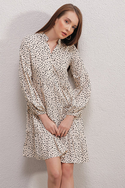 Robe imprimée - Ecru
