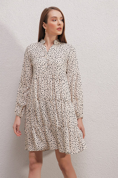 Robe imprimée - Ecru