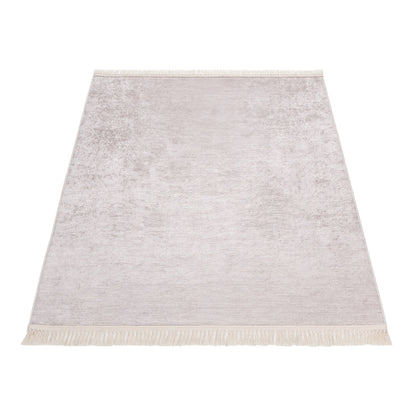 Tapis d'intérieur Uni Beige Clair à Franges