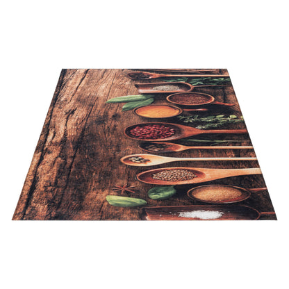 Tapis de Cuisine Antidérapant Epices sur Bois