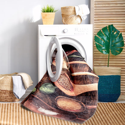 Tapis de Cuisine Antidérapant Epices sur Bois