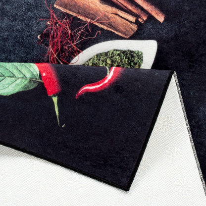 Tapis de Cuisine Antidérapant Motif Épices & Piments
