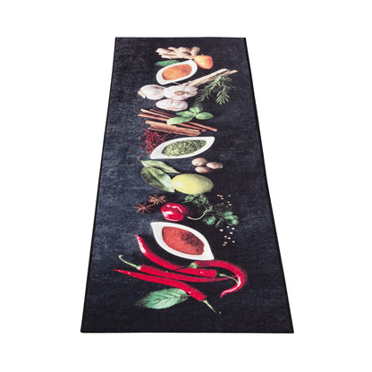 Tapis de Cuisine Antidérapant Motif Épices & Piments