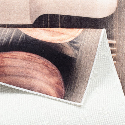 Tapis de Cuisine Antidérapant Motif Ustensiles Bois